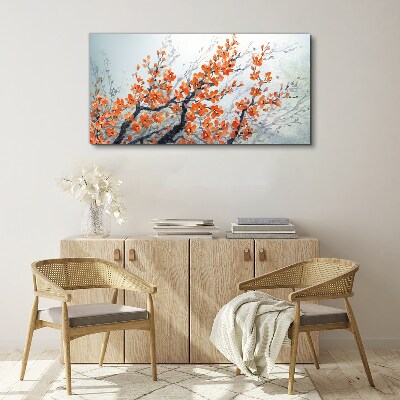 Tableau sur toile Une explosion florale dans les tons orange