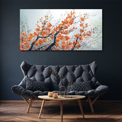 Tableau sur toile Une explosion florale dans les tons orange