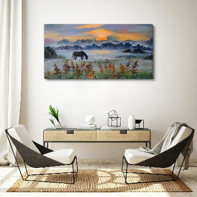 Tableau toile imprimée Une matinée tranquille au bord du lac