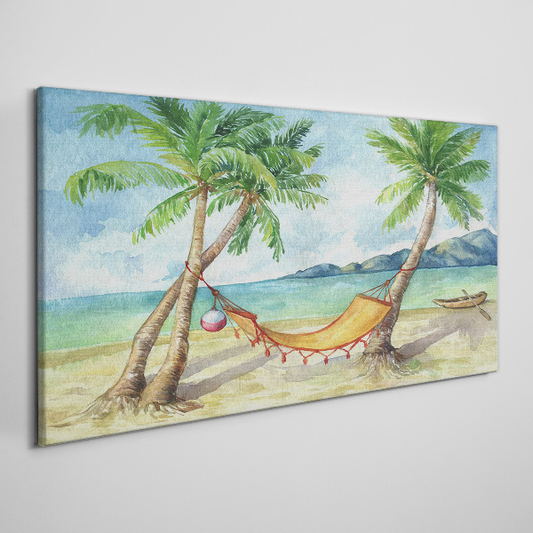 Tableau imprimé sur toile Détente sur une plage tropicale