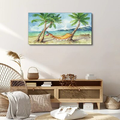Tableau imprimé sur toile Détente sur une plage tropicale