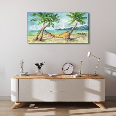 Tableau imprimé sur toile Détente sur une plage tropicale
