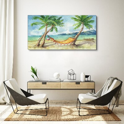 Tableau imprimé sur toile Détente sur une plage tropicale