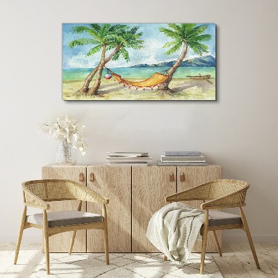 Tableau imprimé sur toile Détente sur une plage tropicale