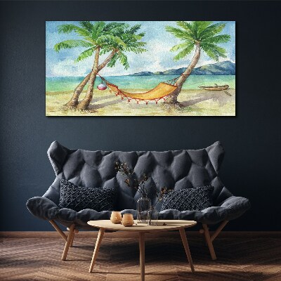 Tableau imprimé sur toile Détente sur une plage tropicale