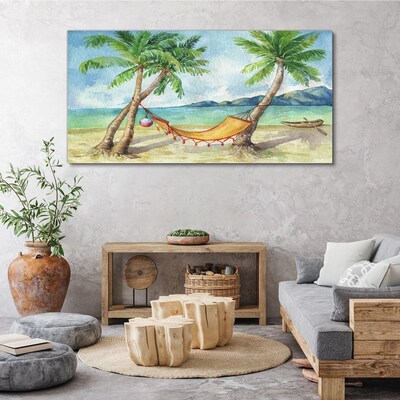 Tableau imprimé sur toile Détente sur une plage tropicale