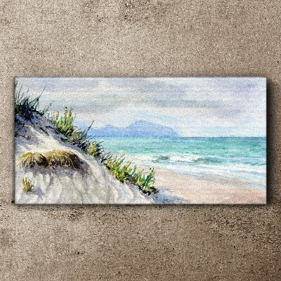Tableau sur toile Paysage de plage avec dunes