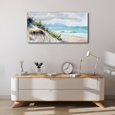 Tableau sur toile Paysage de plage avec dunes