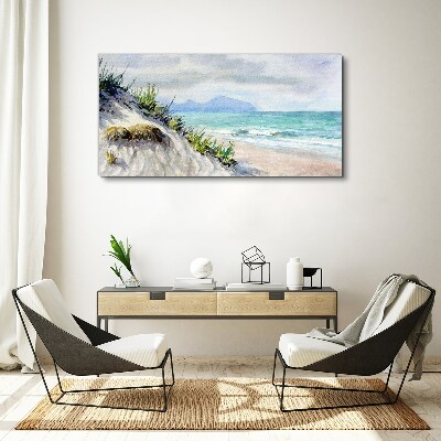 Tableau sur toile Paysage de plage avec dunes