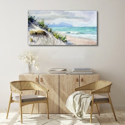 Tableau sur toile Paysage de plage avec dunes
