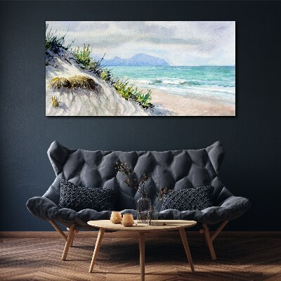 Tableau sur toile Paysage de plage avec dunes
