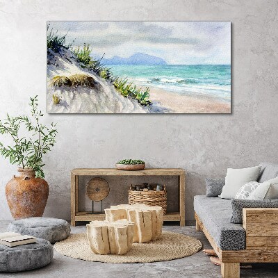 Tableau sur toile Paysage de plage avec dunes