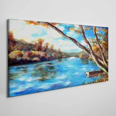 Tableau imprimé sur toile Un paysage paisible au bord de la rivière