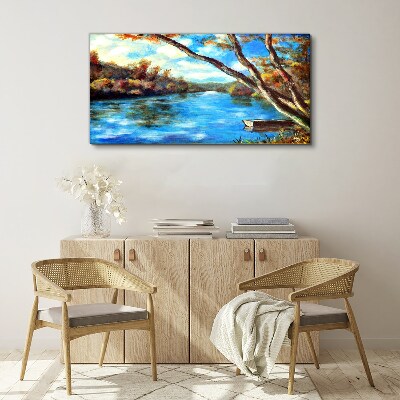 Tableau imprimé sur toile Un paysage paisible au bord de la rivière