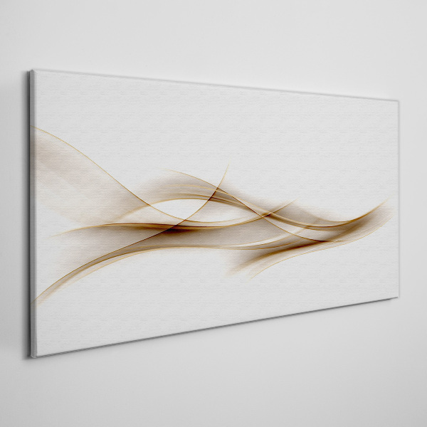 Tableau sur toile Vagues dorées sur fond blanc