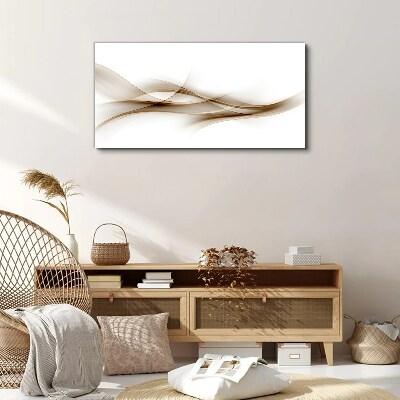 Tableau sur toile Vagues dorées sur fond blanc