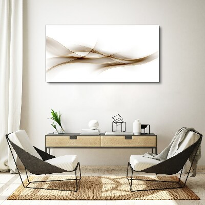 Tableau sur toile Vagues dorées sur fond blanc