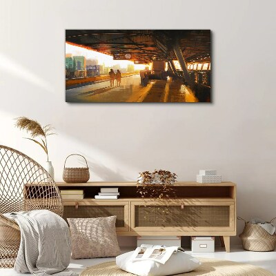 Tableau sur toile Heures d'or à la gare