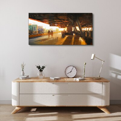 Tableau sur toile Heures d'or à la gare