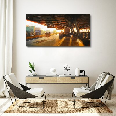 Tableau sur toile Heures d'or à la gare