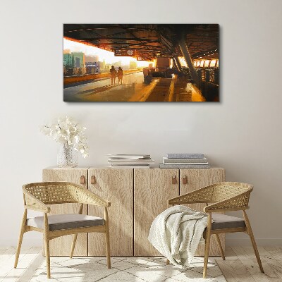 Tableau sur toile Heures d'or à la gare