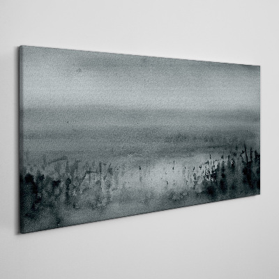 Tableau imprimé sur toile Paysage gris-rocheux et brumeux