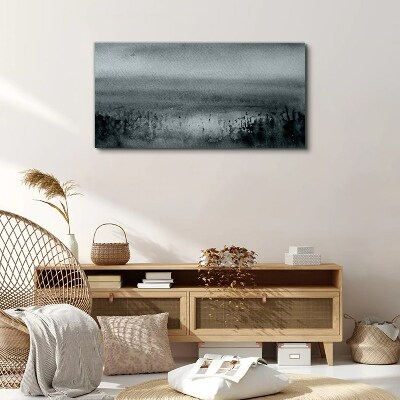 Tableau imprimé sur toile Paysage gris-rocheux et brumeux