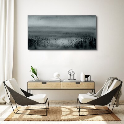 Tableau imprimé sur toile Paysage gris-rocheux et brumeux
