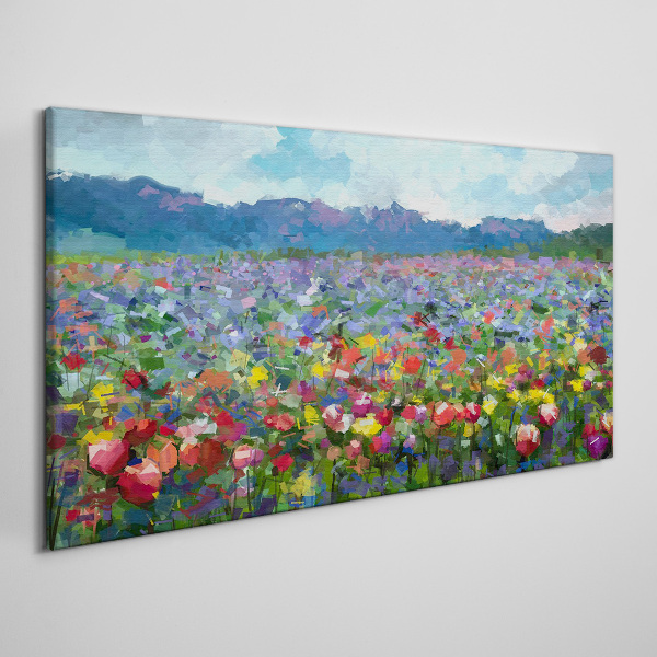 Tableau imprimé sur toile Un paysage floral aux couleurs pastel