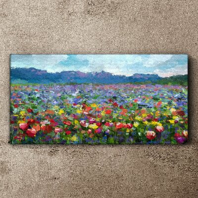 Tableau imprimé sur toile Un paysage floral aux couleurs pastel