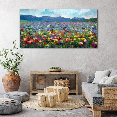 Tableau imprimé sur toile Un paysage floral aux couleurs pastel