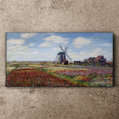 Tableau sur toile Paysage avec un moulin à vent