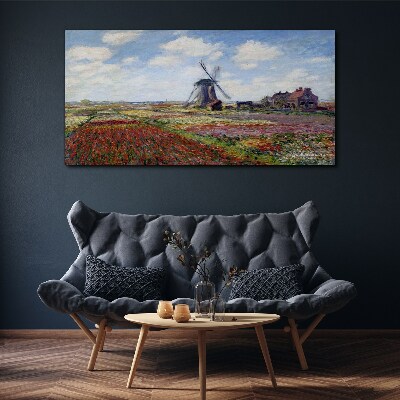 Tableau sur toile Paysage avec un moulin à vent