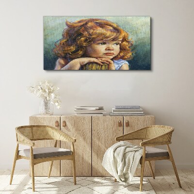 Tableau imprimé sur toile Une fille réfléchie aux cheveux roux