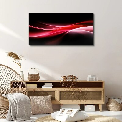 Tableau toile imprimée Vagues dynamiques de rouge et de noir