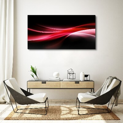 Tableau toile imprimée Vagues dynamiques de rouge et de noir