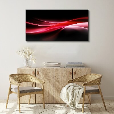 Tableau toile imprimée Vagues dynamiques de rouge et de noir