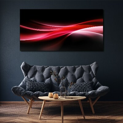 Tableau toile imprimée Vagues dynamiques de rouge et de noir