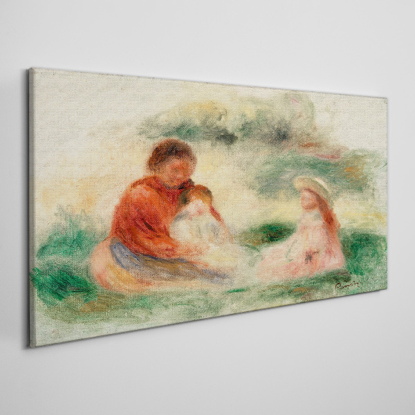 Tableau toile imprimée Famille aux couleurs pastel