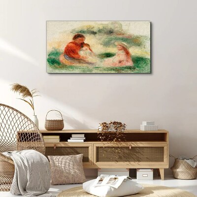 Tableau toile imprimée Famille aux couleurs pastel