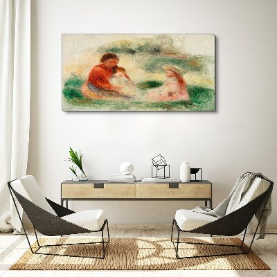 Tableau toile imprimée Famille aux couleurs pastel
