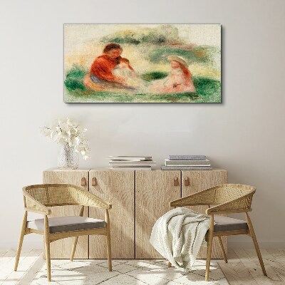 Tableau toile imprimée Famille aux couleurs pastel