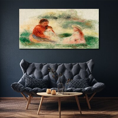 Tableau toile imprimée Famille aux couleurs pastel