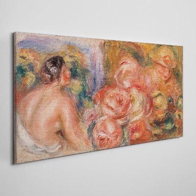Tableau imprimé sur toile Des fleurs et une femme