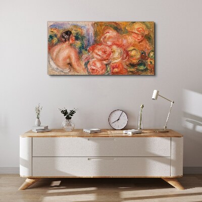 Tableau imprimé sur toile Des fleurs et une femme