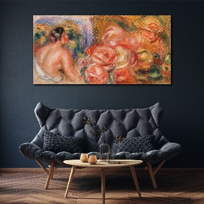 Tableau imprimé sur toile Des fleurs et une femme