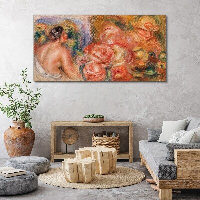 Tableau imprimé sur toile Des fleurs et une femme