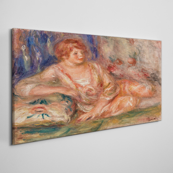 Tableau imprimé sur toile Un moment de calme avec des fleurs en arrière-plan