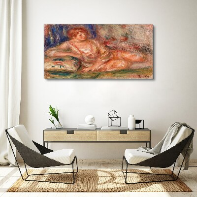 Tableau imprimé sur toile Un moment de calme avec des fleurs en arrière-plan