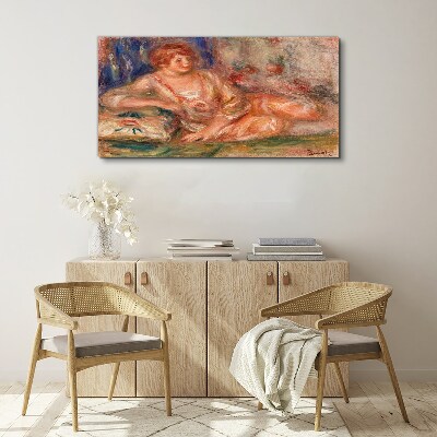 Tableau imprimé sur toile Un moment de calme avec des fleurs en arrière-plan